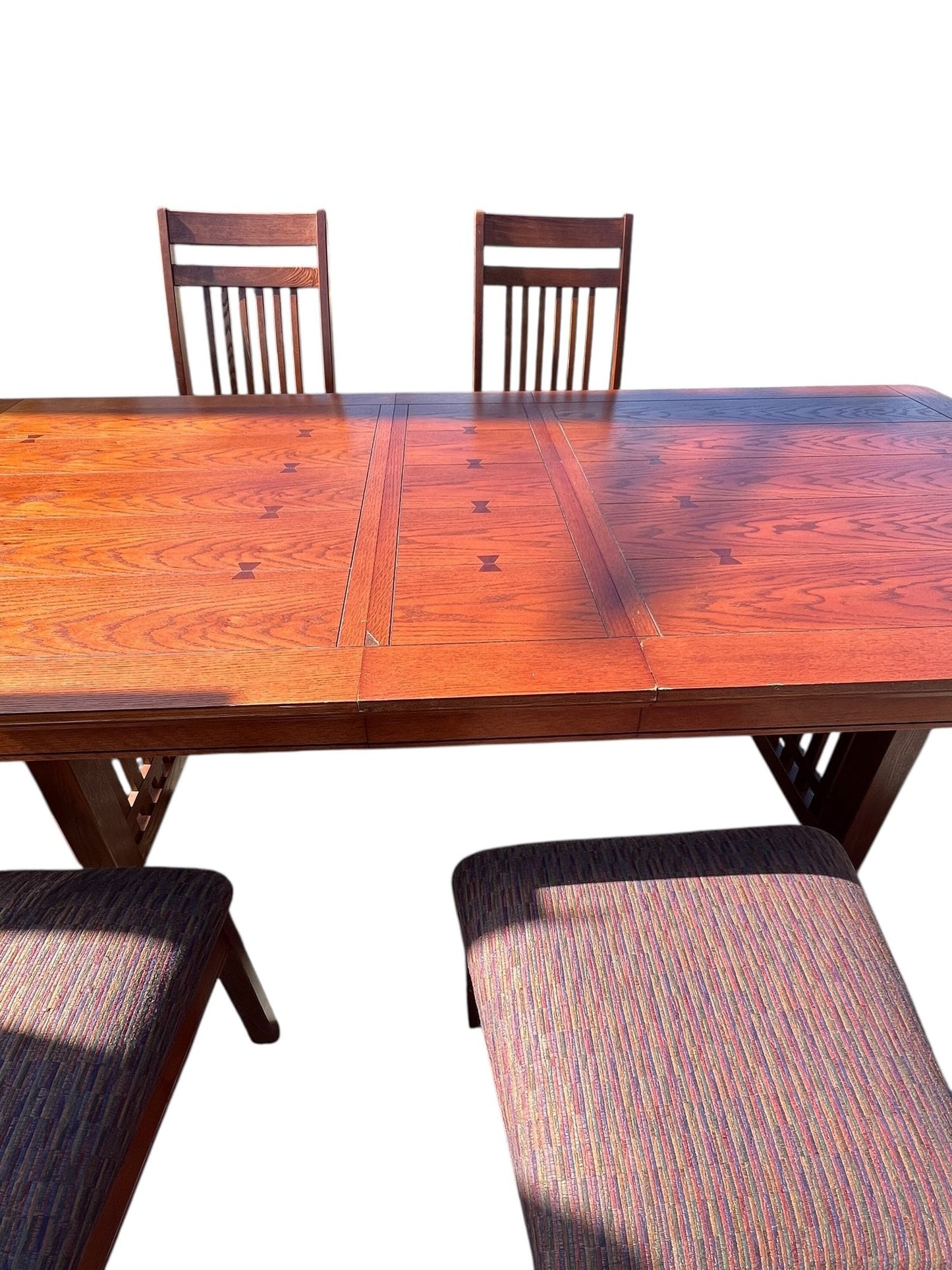 Contemporary Mission Style Dining Table and Chairs - Pre-owned