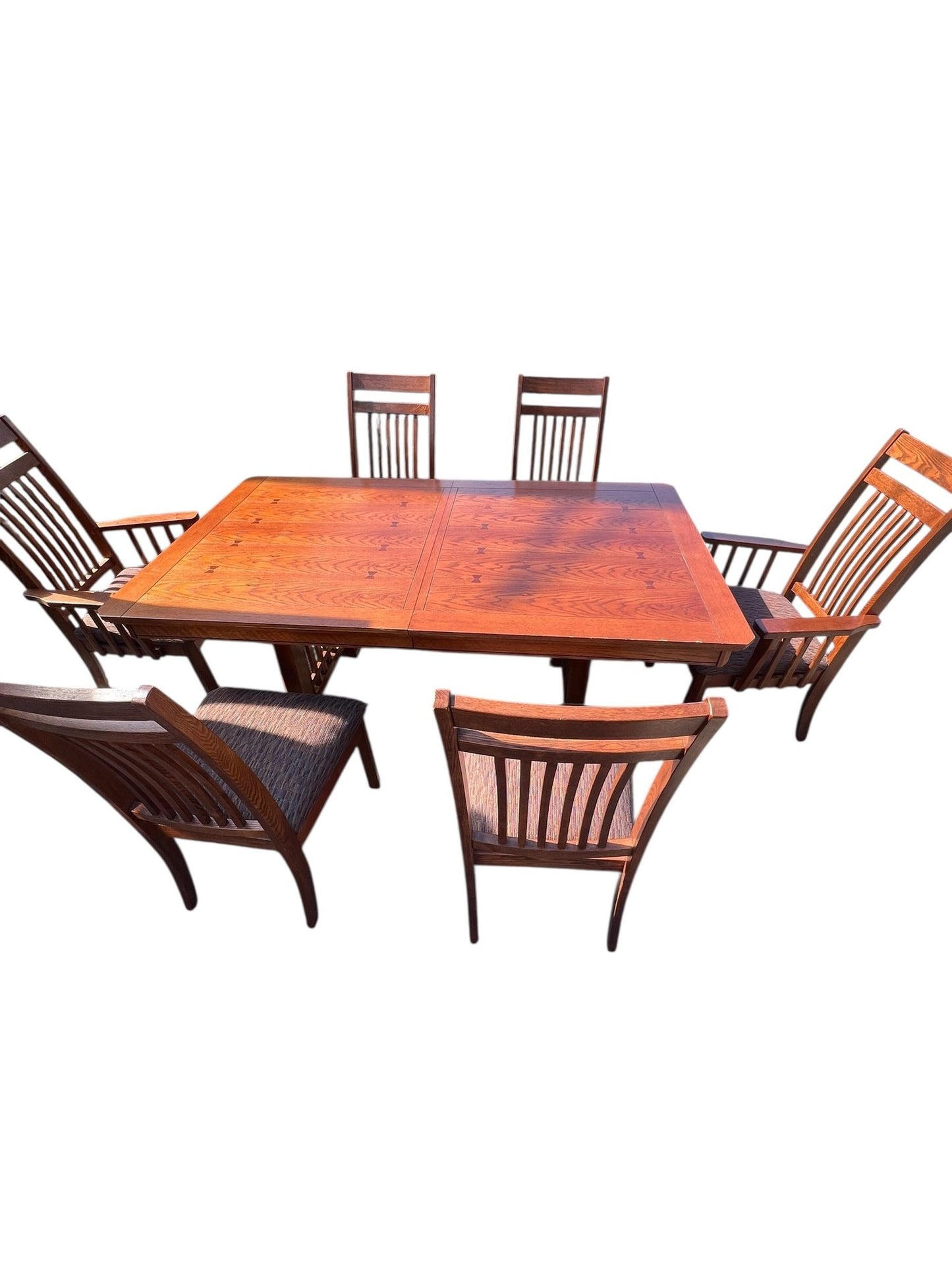 Contemporary Mission Style Dining Table and Chairs - Pre-owned