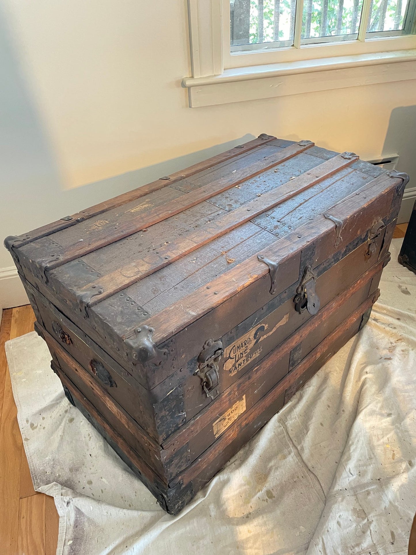 Early 20th Century Cunard Line Steamer Trunk