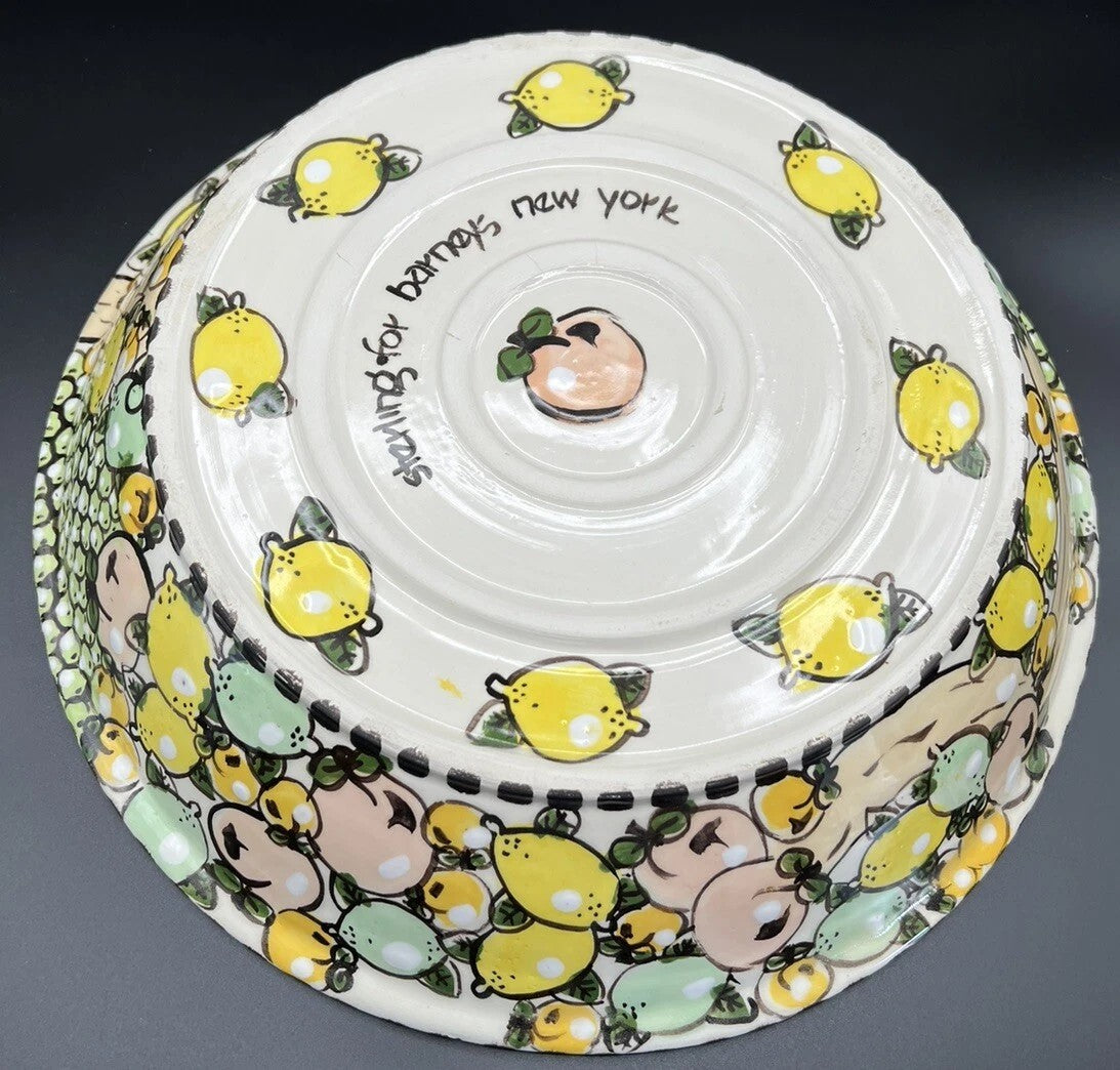 Sterling for Barneys Ceramic Black & White Fruit Serving Bowl – 14.5”