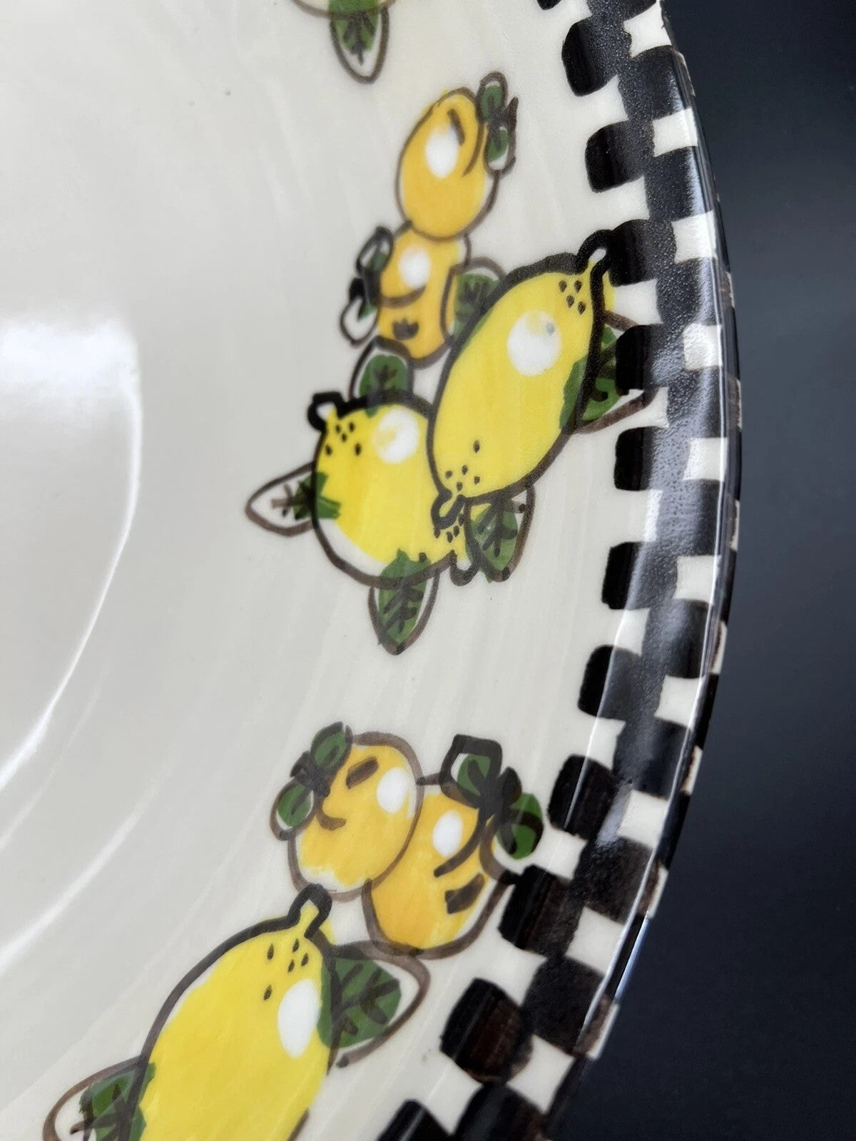 Sterling for Barneys Ceramic Black & White Fruit Serving Bowl – 14.5”