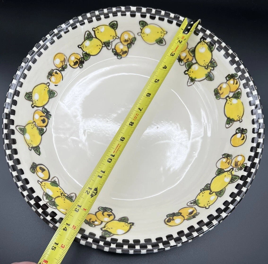 Sterling for Barneys Ceramic Black & White Fruit Serving Bowl – 14.5”