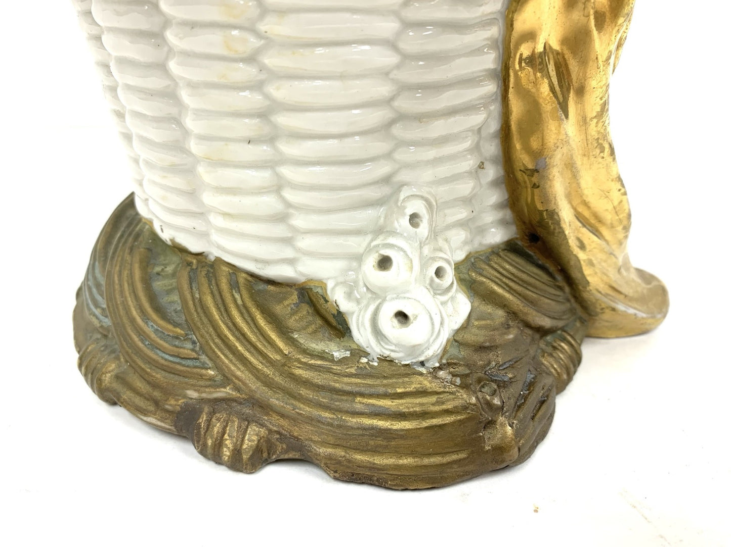 Imperial Amphora Turn Porcelain Cherub Basket With Cascading Rosettes, Circa 1890–1900
