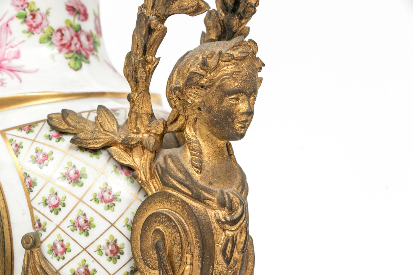 Antique French Louis XVI Sèvres-Style Porcelain & Gilt Bronze Mantel Clock — Signed Theodore B. Starr, New York, c. 1880–1900