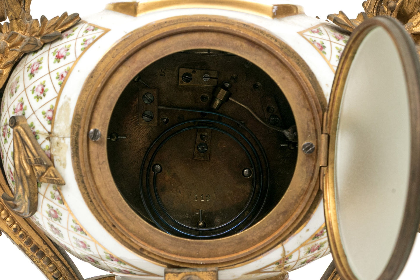 Antique French Louis XVI Sèvres-Style Porcelain & Gilt Bronze Mantel Clock — Signed Theodore B. Starr, New York, c. 1880–1900