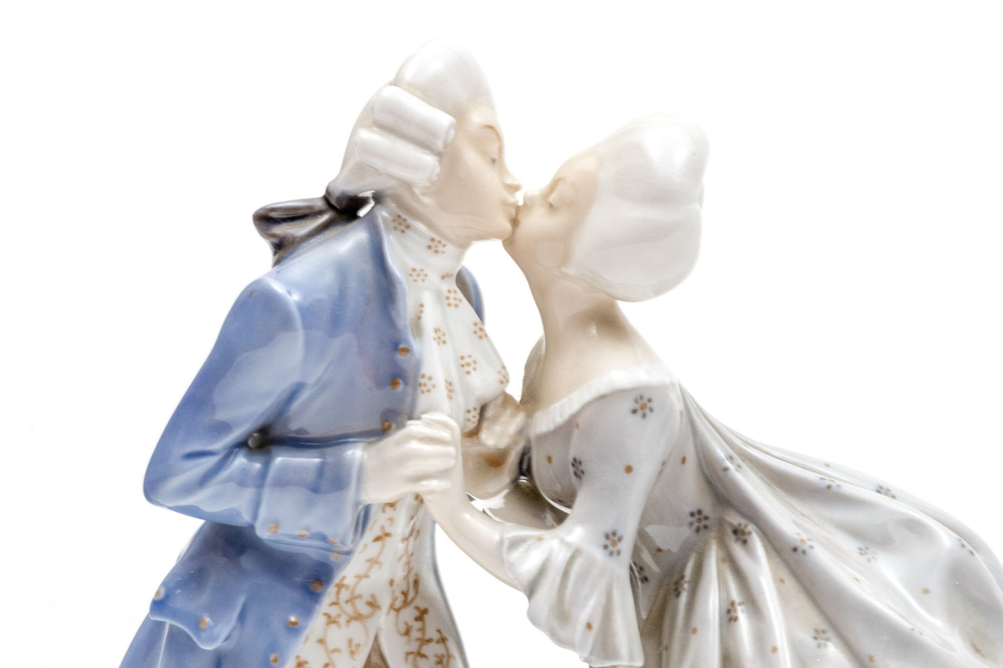 Royal Copenhagen Porcelain Kissing Couple Figurine | Model #2046 | 18th Century Gallant Series | Denmark