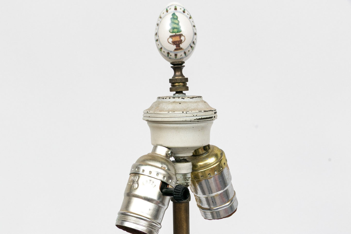 Antique Continental Hand-Painted Porcelain Baluster Jar Table Lamp | Watteau Figural Scenes | C. 1890