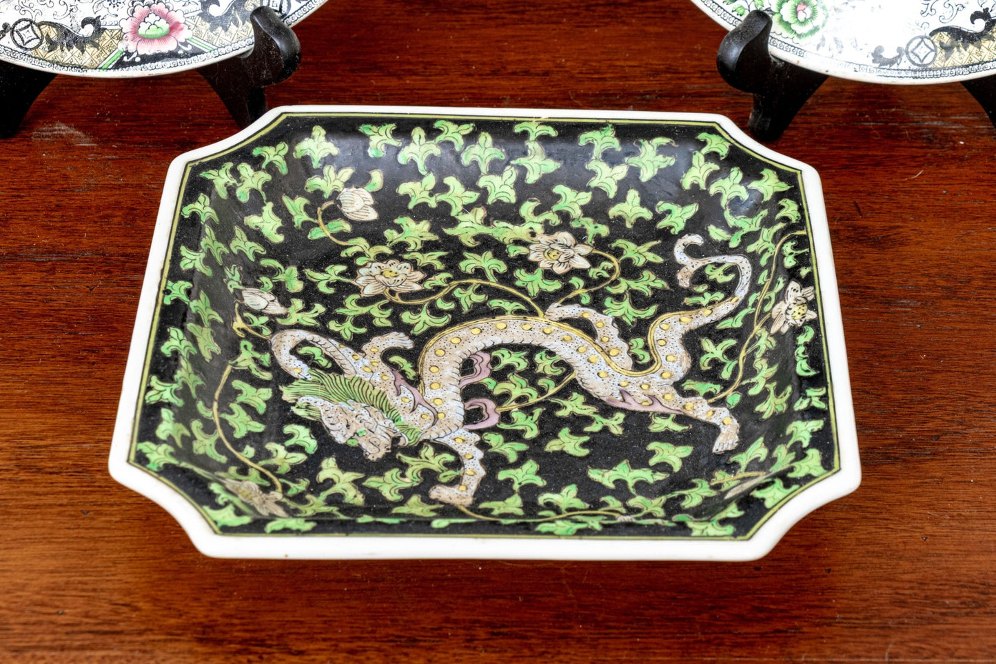 Antique French Creil Et Montereau Chinoiserie Transfer Plates | Pagoda & Garden Scene | C. 1840s–1870s | Pair