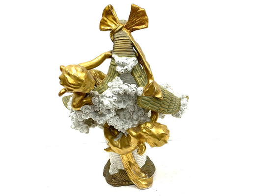 Imperial Amphora Turn Porcelain Cherub Basket With Cascading Rosettes, Circa 1890–1900