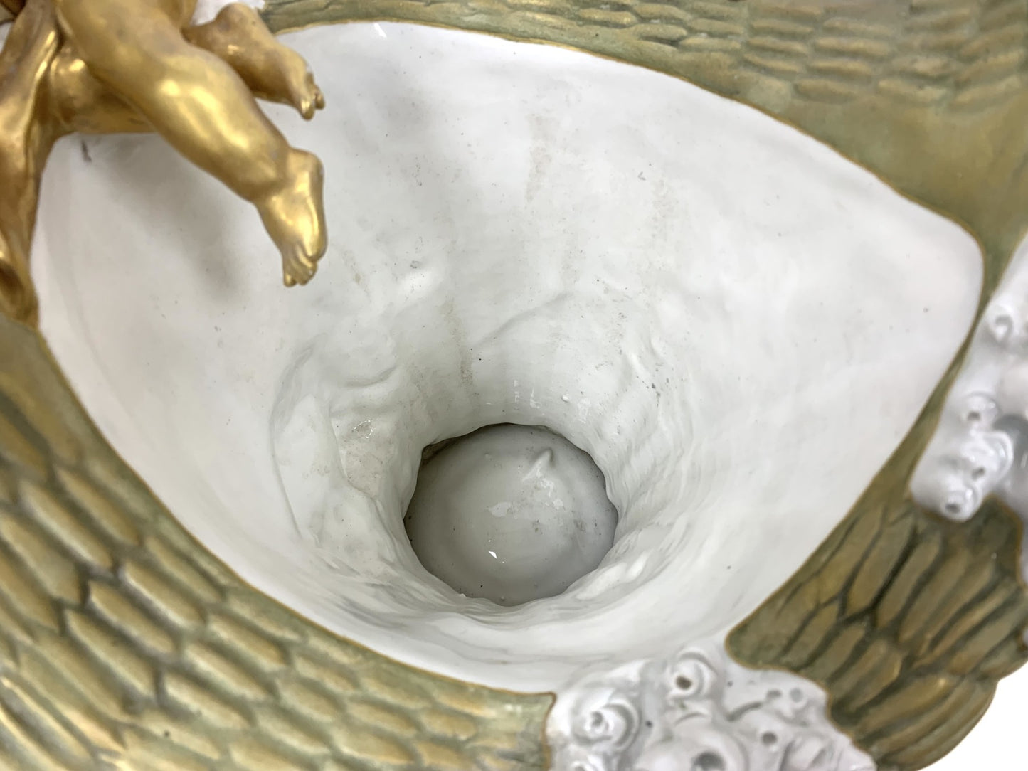 Imperial Amphora Turn Porcelain Cherub Basket With Cascading Rosettes, Circa 1890–1900