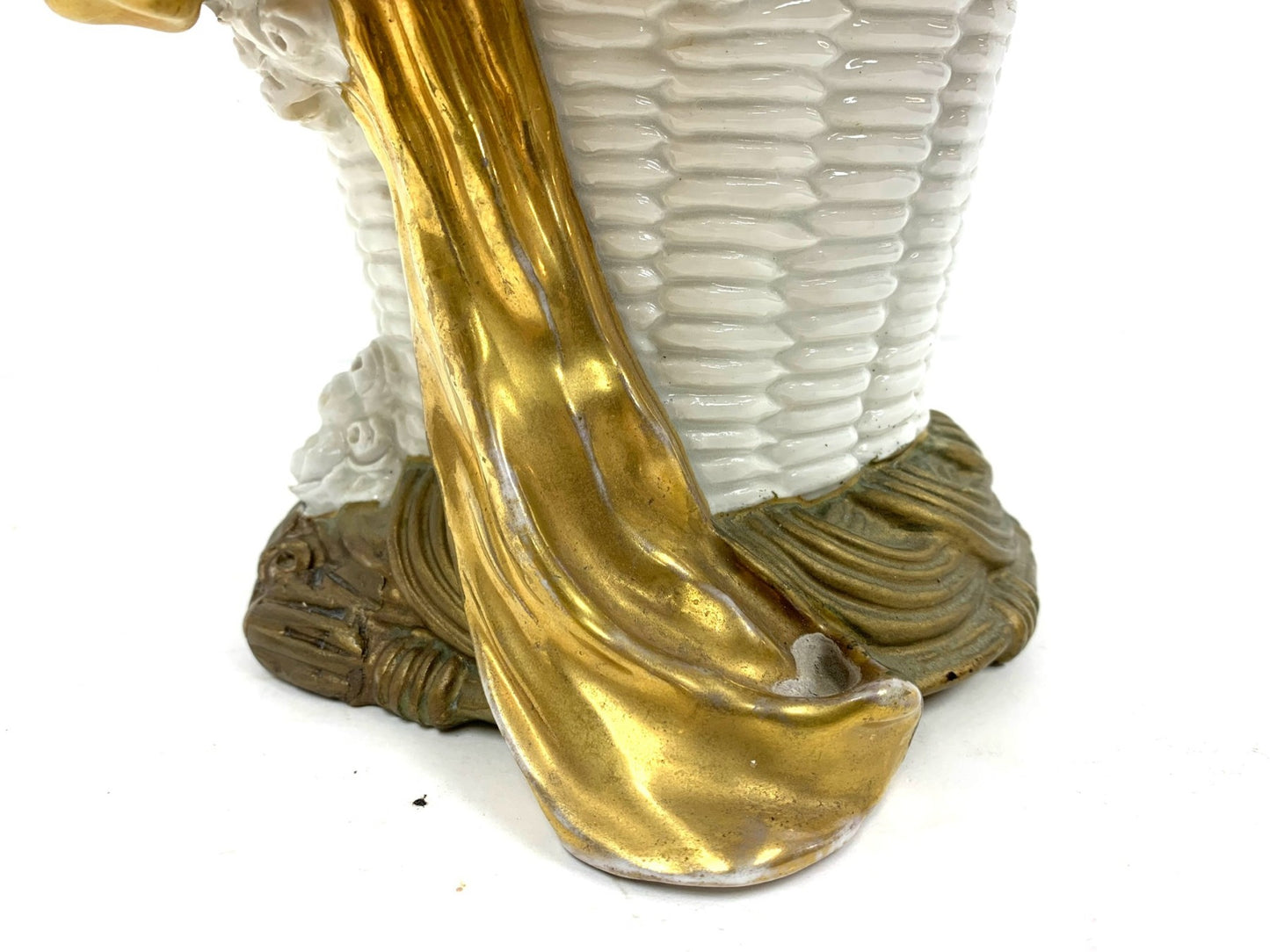 Imperial Amphora Turn Porcelain Cherub Basket With Cascading Rosettes, Circa 1890–1900