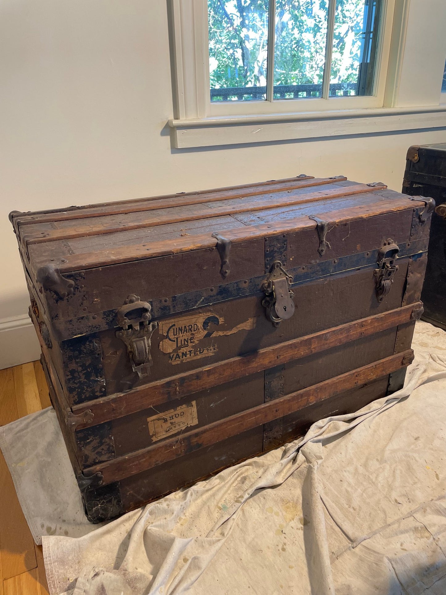 Early 20th Century Cunard Line Steamer Trunk