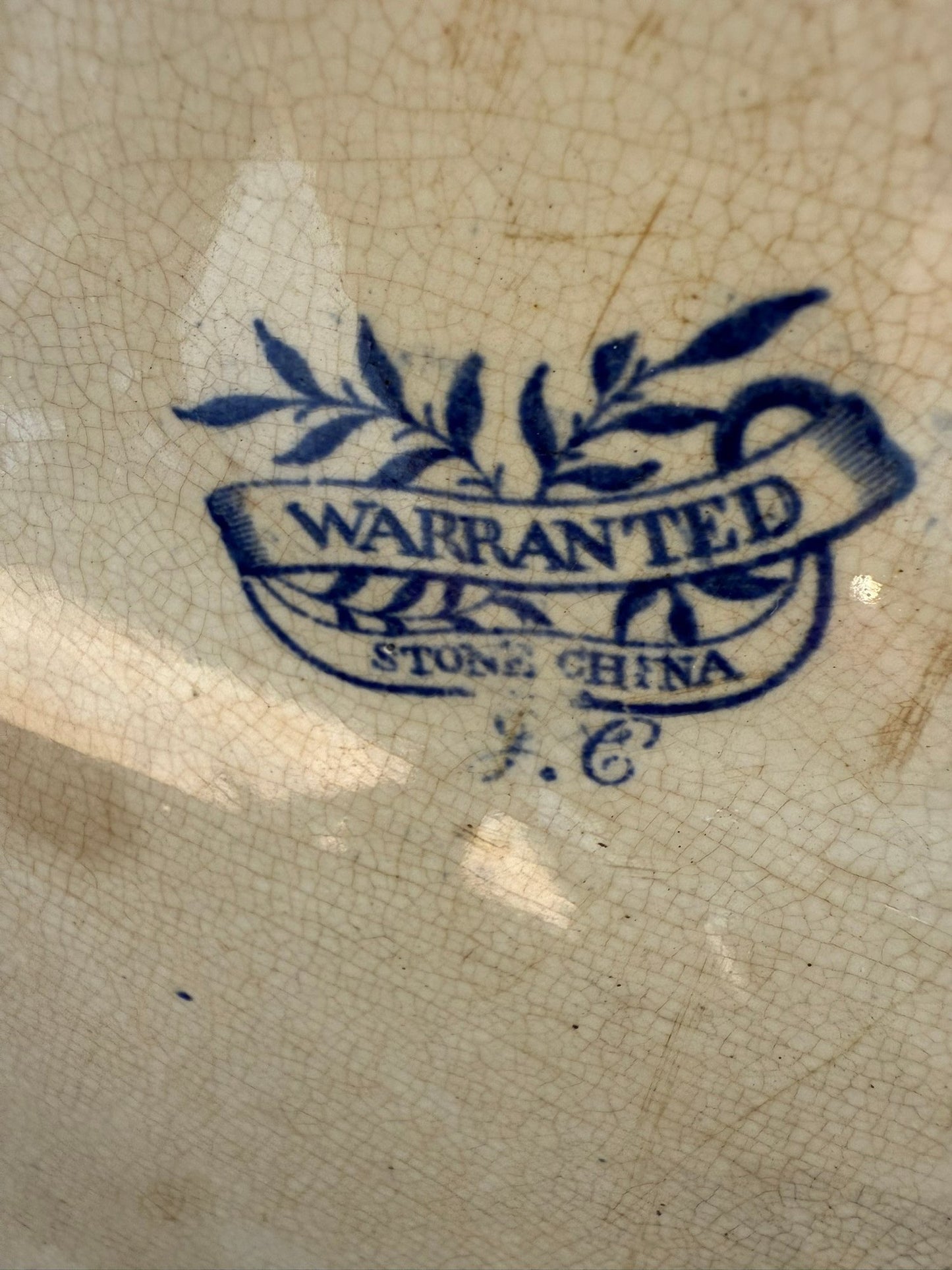 Early 19th Century Monumental English Blue Willow Turkey Platter