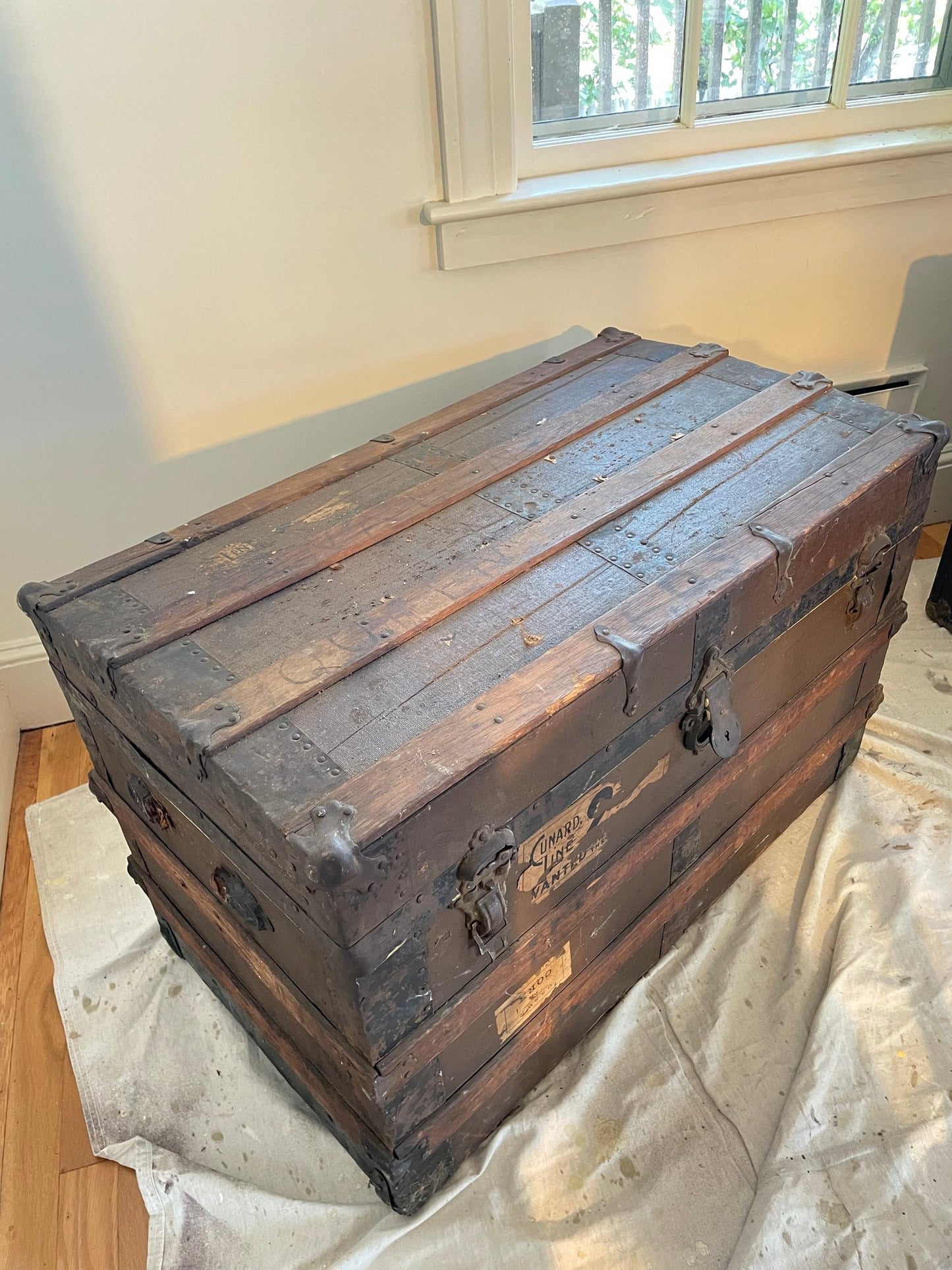 Early 20th Century Cunard Line Steamer Trunk