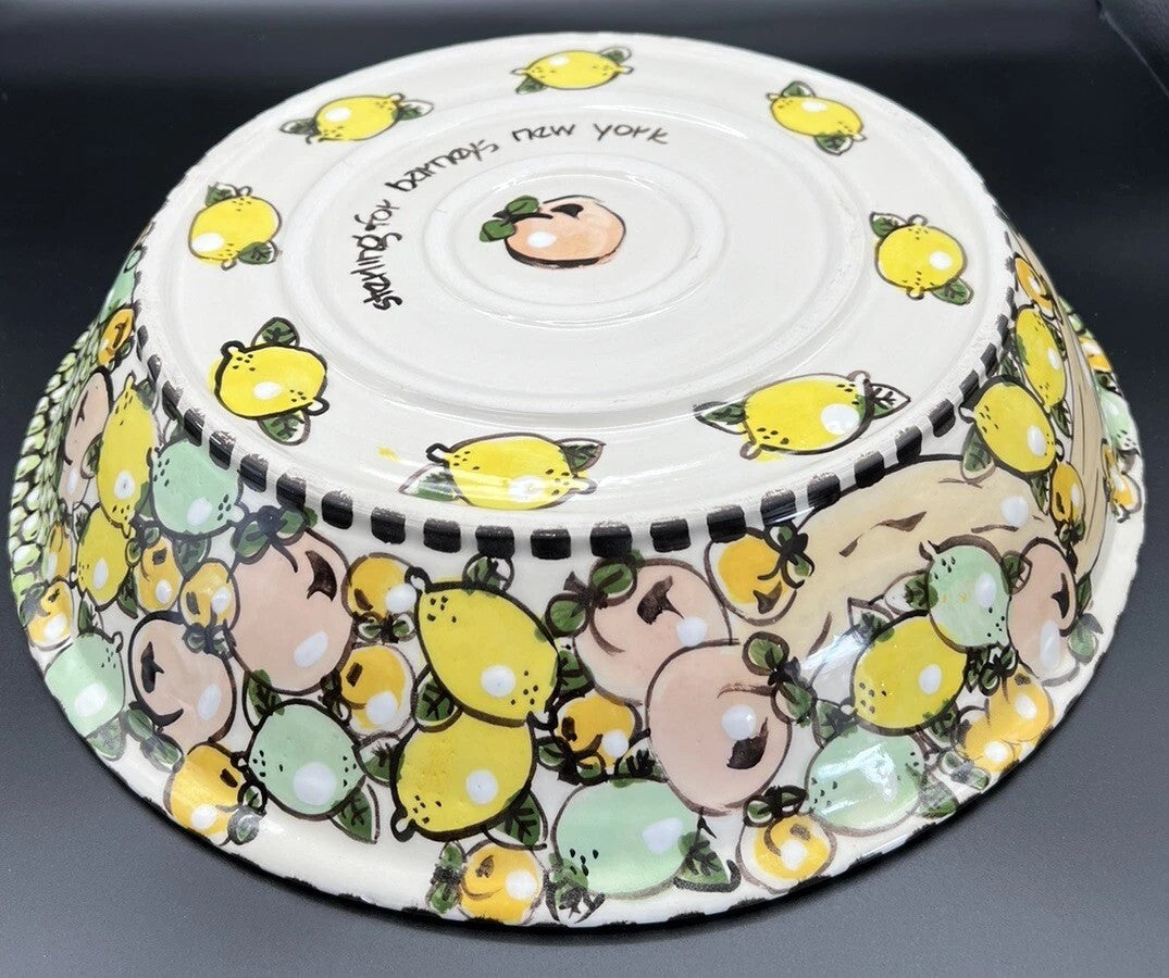 Sterling for Barneys Ceramic Black & White Fruit Serving Bowl – 14.5”