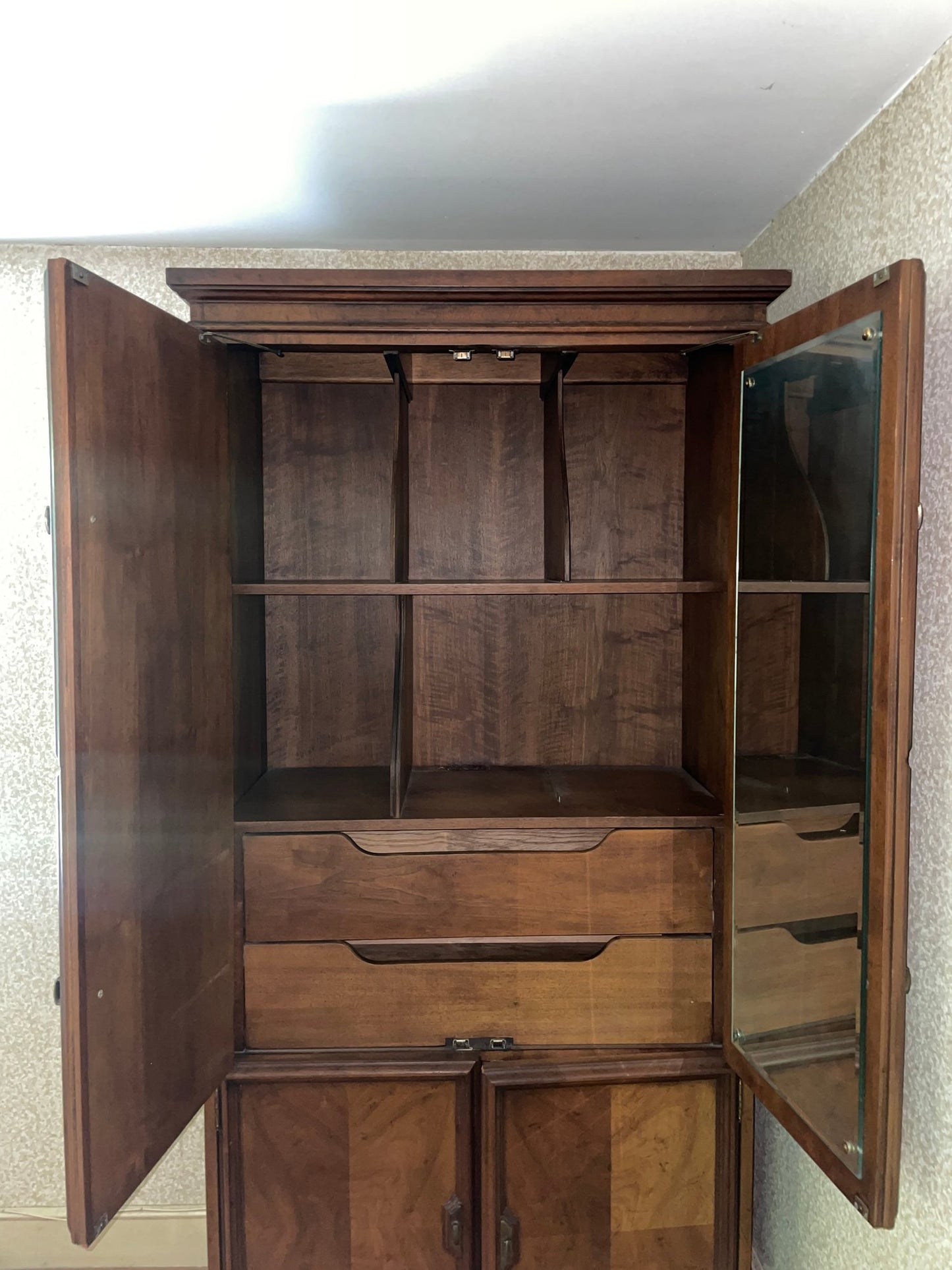 Drexel Heritage Solid Wood Two-Door Armoire with Drawers