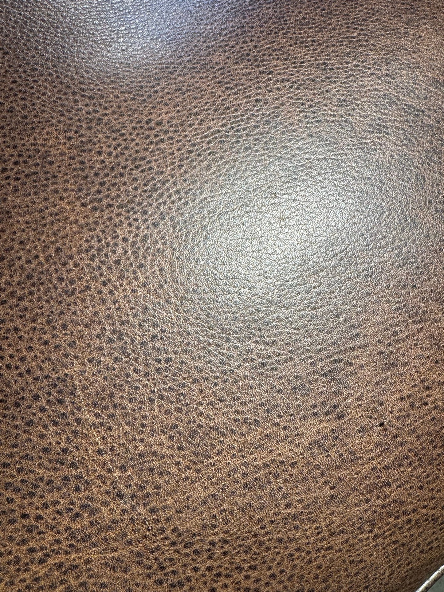 Oversized Brown Leather Ottoman – 44″ × 44″