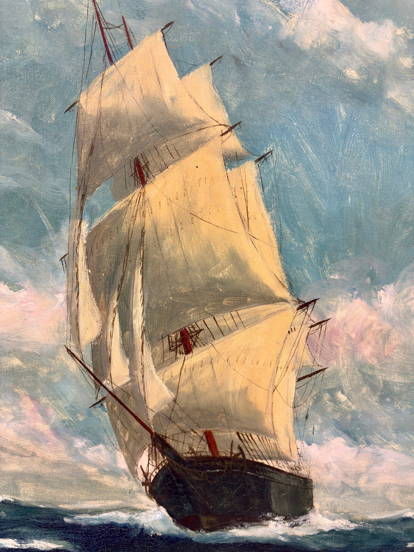 T. Bailey “Charlotte” Tall Ship Oil on Canvas – 23” x 28.5” Framed
