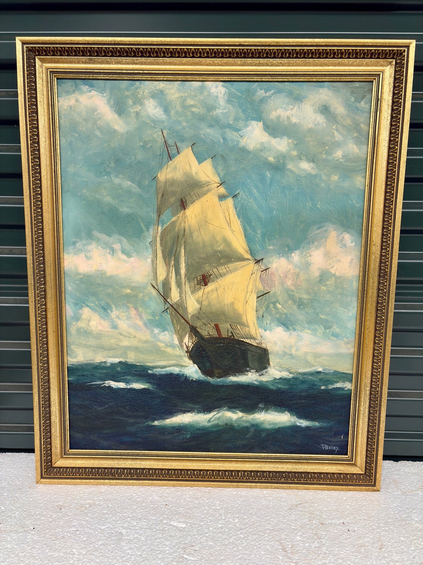 T. Bailey “Charlotte” Tall Ship Oil on Canvas – 23” x 28.5” Framed
