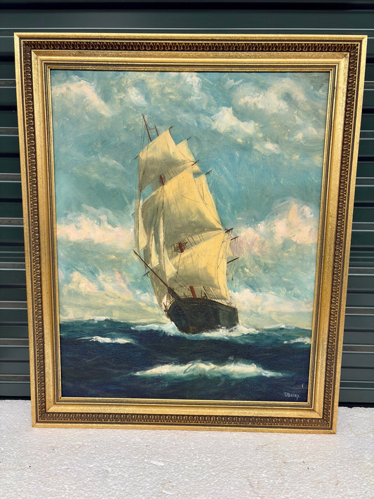 T. Bailey “Charlotte” Tall Ship Oil on Canvas – 23” x 28.5” Framed
