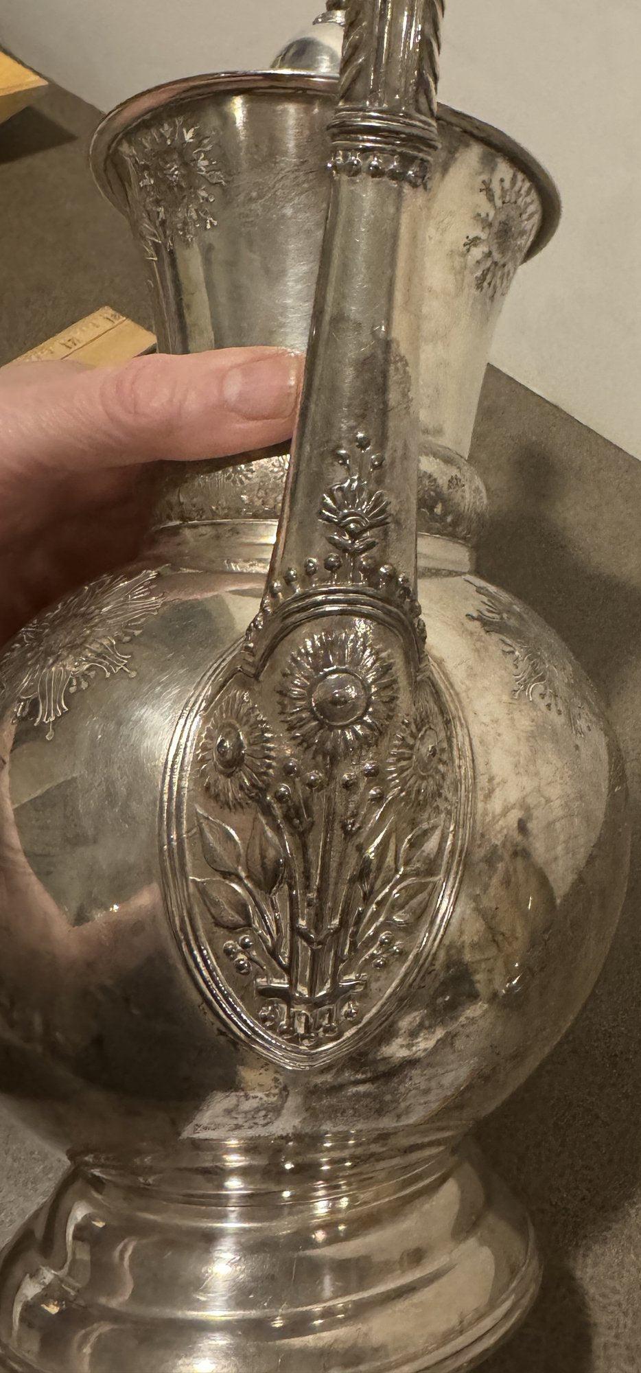Vintage 1946 Rogers Smith Silver-Plated Tea Kettle Pot – Engraved Floral & Bird Design