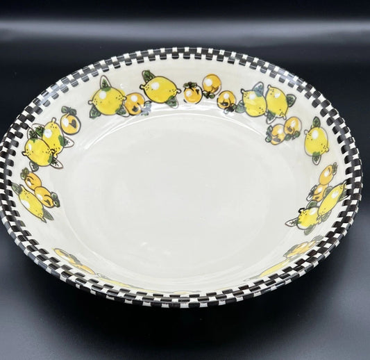 Sterling for Barneys Ceramic Black & White Fruit Serving Bowl – 14.5”