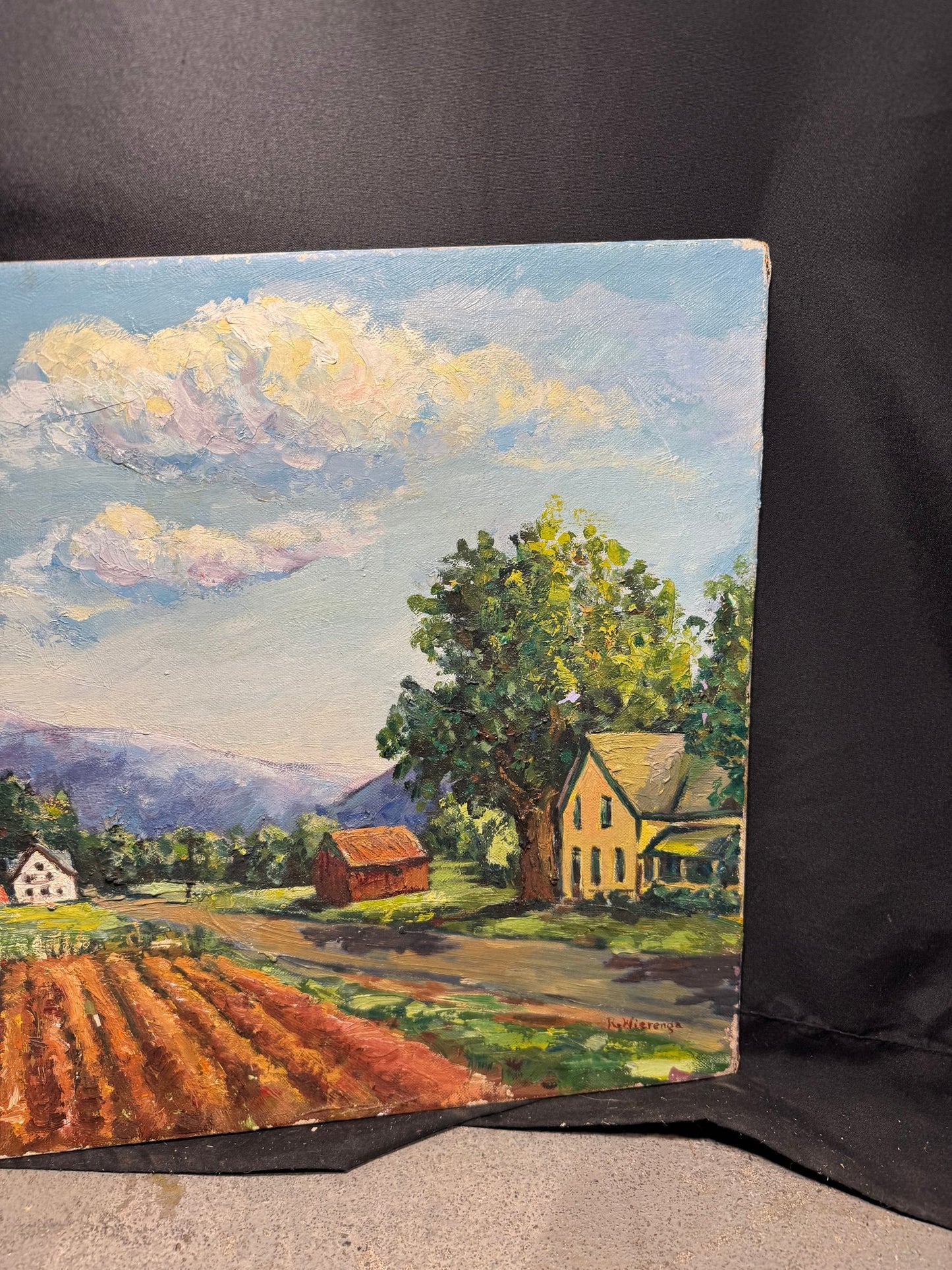 Ruth Wierenga Signed Countryside Landscape – Original Oil Painting, 18″ × 14″ (Unframed)