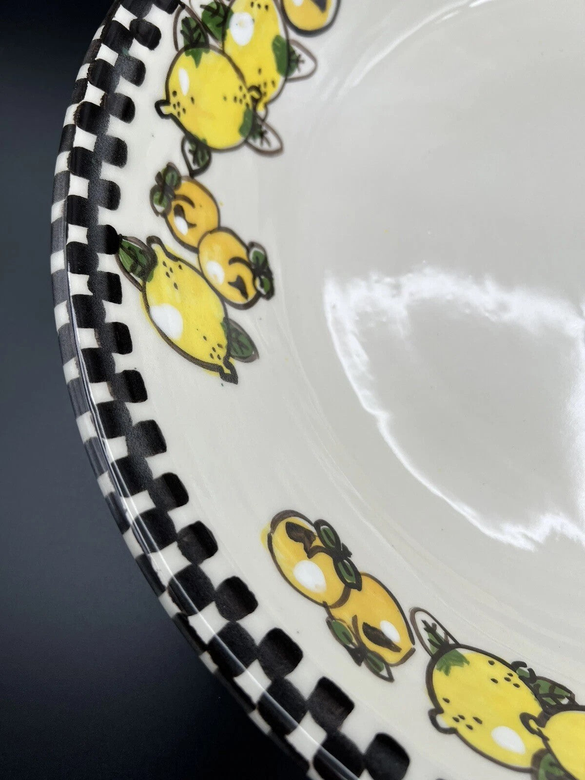 Sterling for Barneys Ceramic Black & White Fruit Serving Bowl – 14.5”