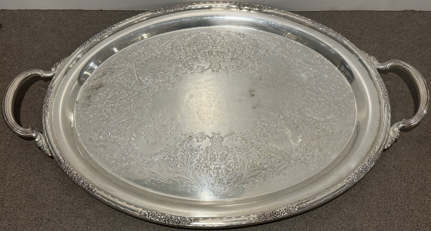 Vintage Camille Silverplate Tea/Coffee Items With Tray & Candle Sticks Holders