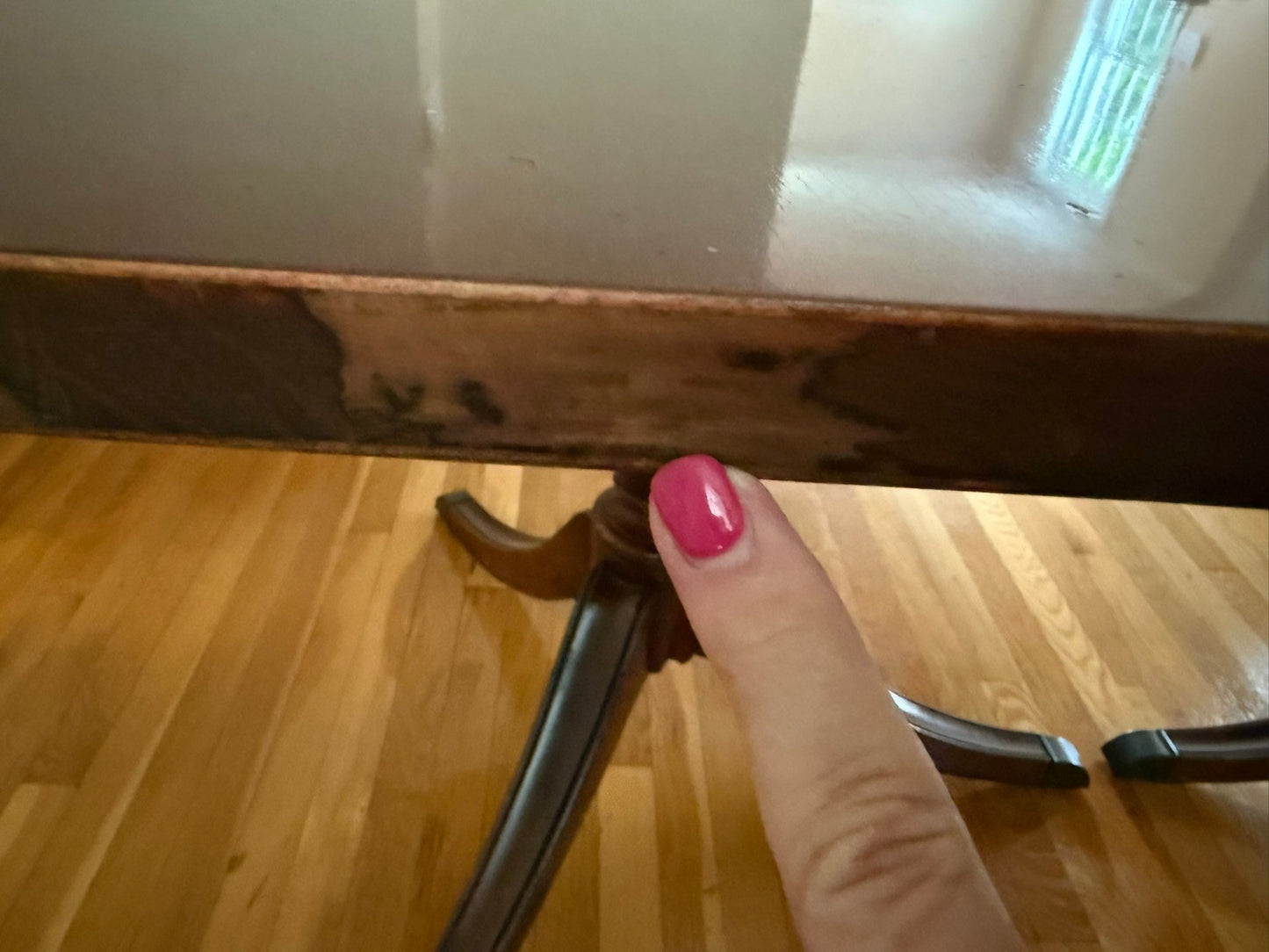 Mahogany Double-Pedestal Dining Table with 3 Leaves & Custom Pads