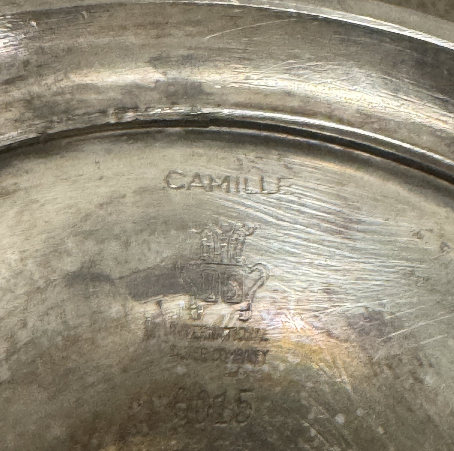 Vintage Camille Silverplate Tea/Coffee Items With Tray & Candle Sticks Holders