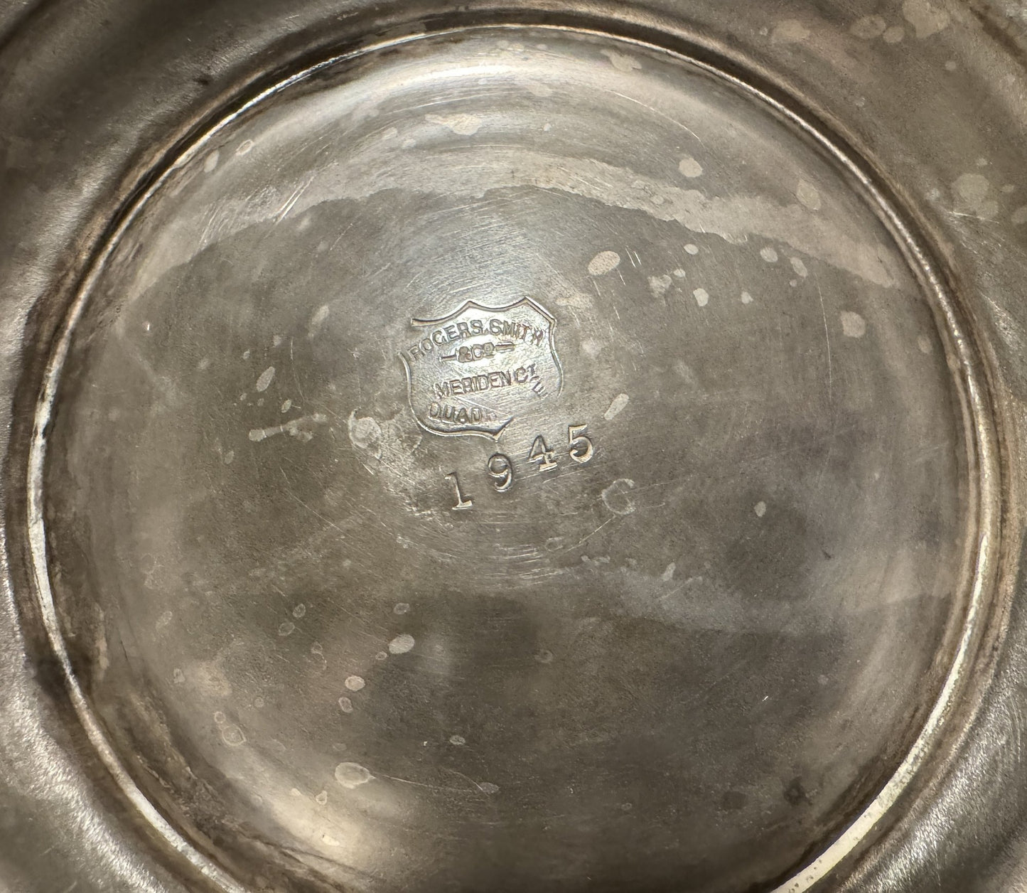 Vintage 1946 Rogers Smith Silver-Plated Tea Kettle Pot – Engraved Floral & Bird Design