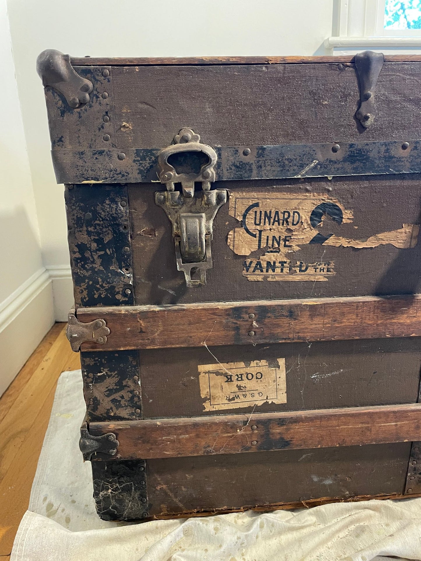 Early 20th Century Cunard Line Steamer Trunk